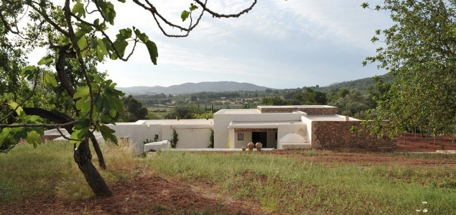Kelosa Ibiza. Modern finca field sorroundings rural view