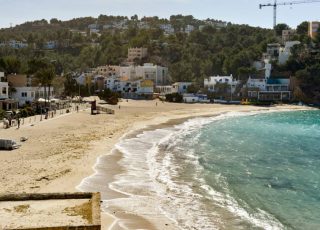 cala vadella in winter beach ibiza in morning