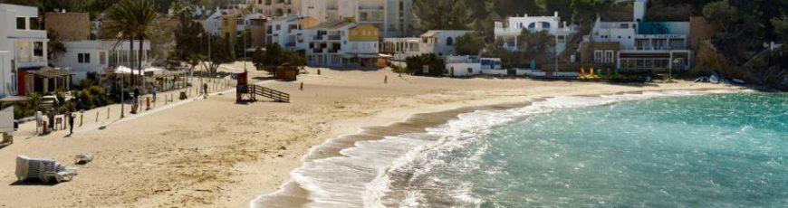 cala vadella in winter beach ibiza in morning