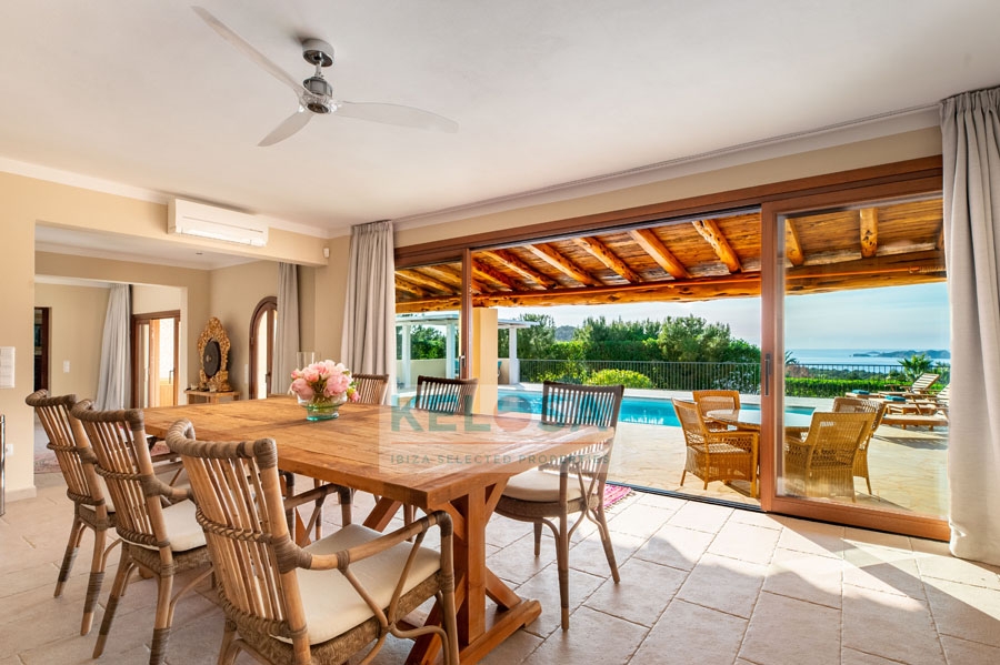03 Kelosa Ibiza sunset Villa with sea view in Cala Tarida WM
